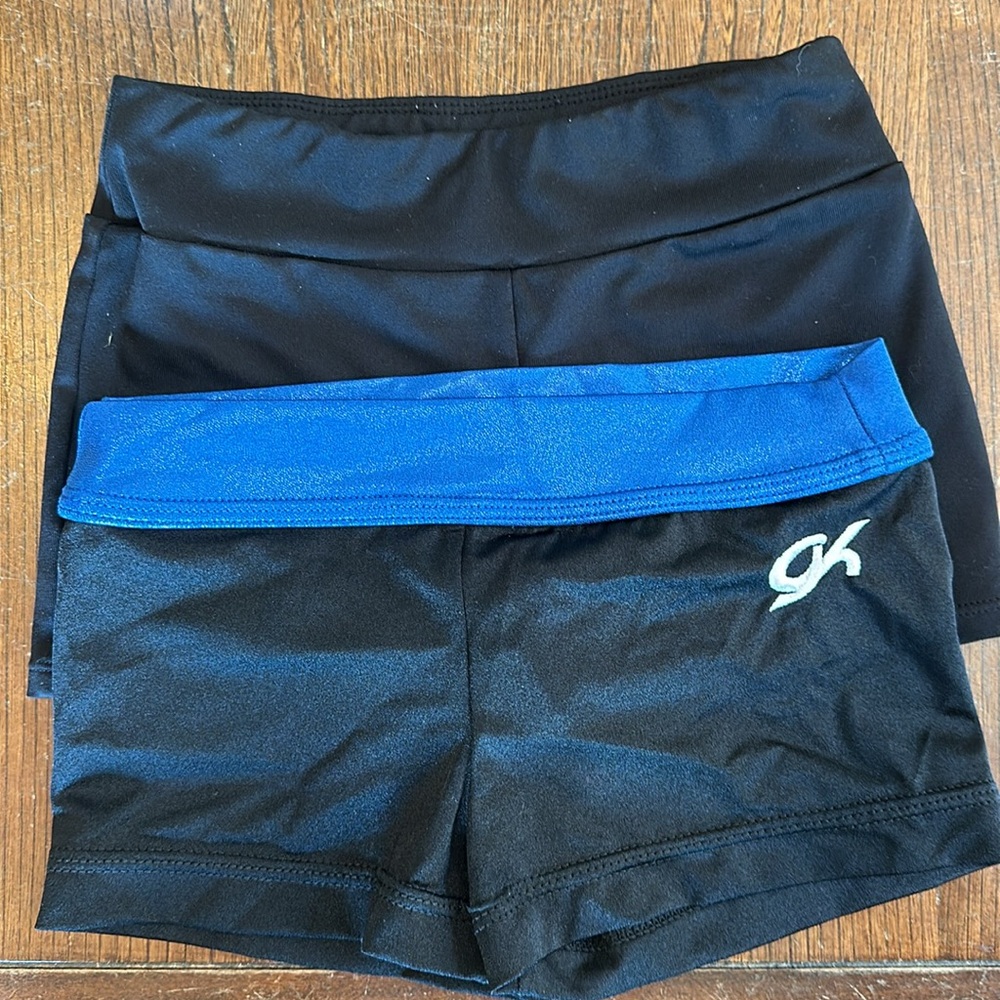 Two pairs gymnastics or dance shorts